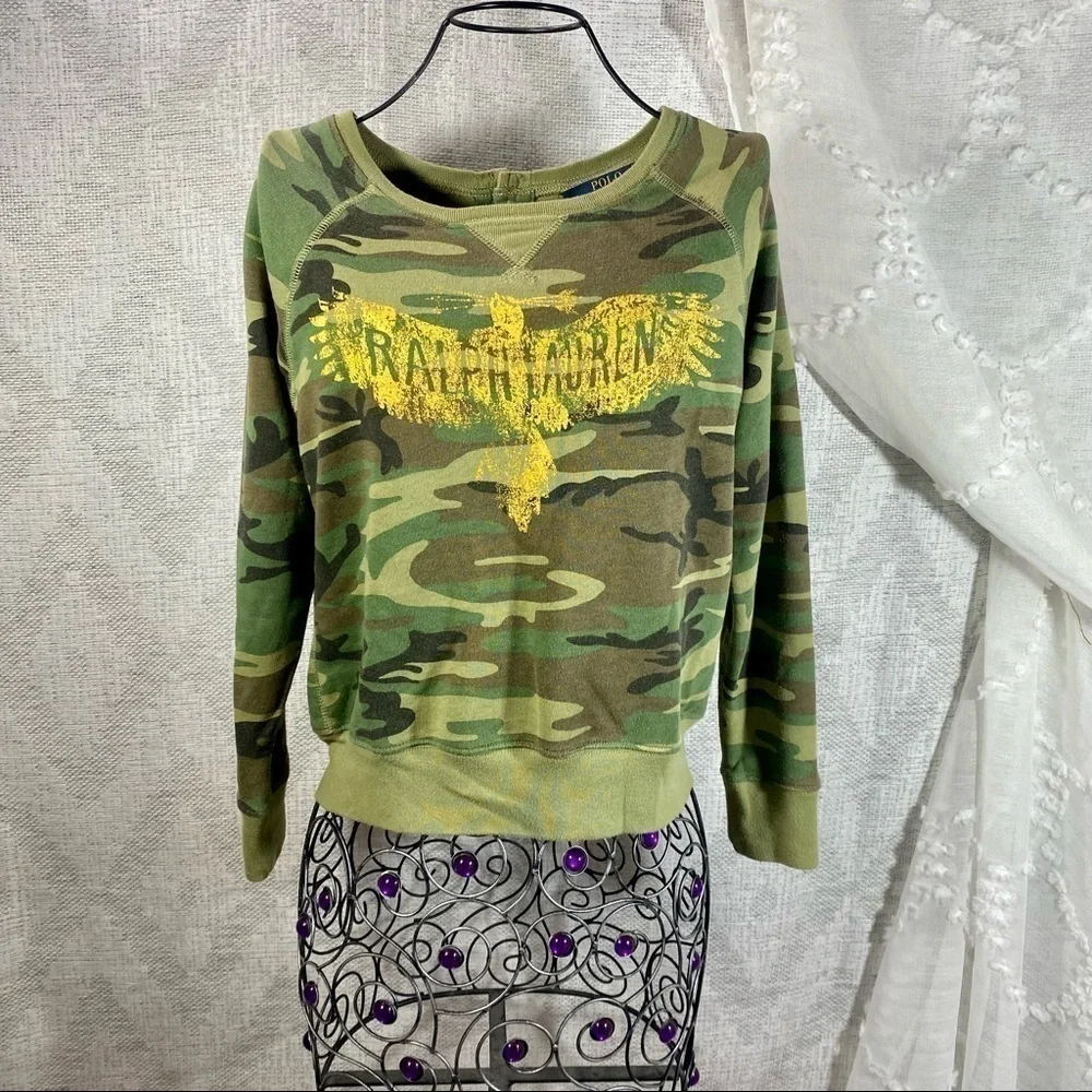 Polo Ralph Lauren camo button back sweater size L